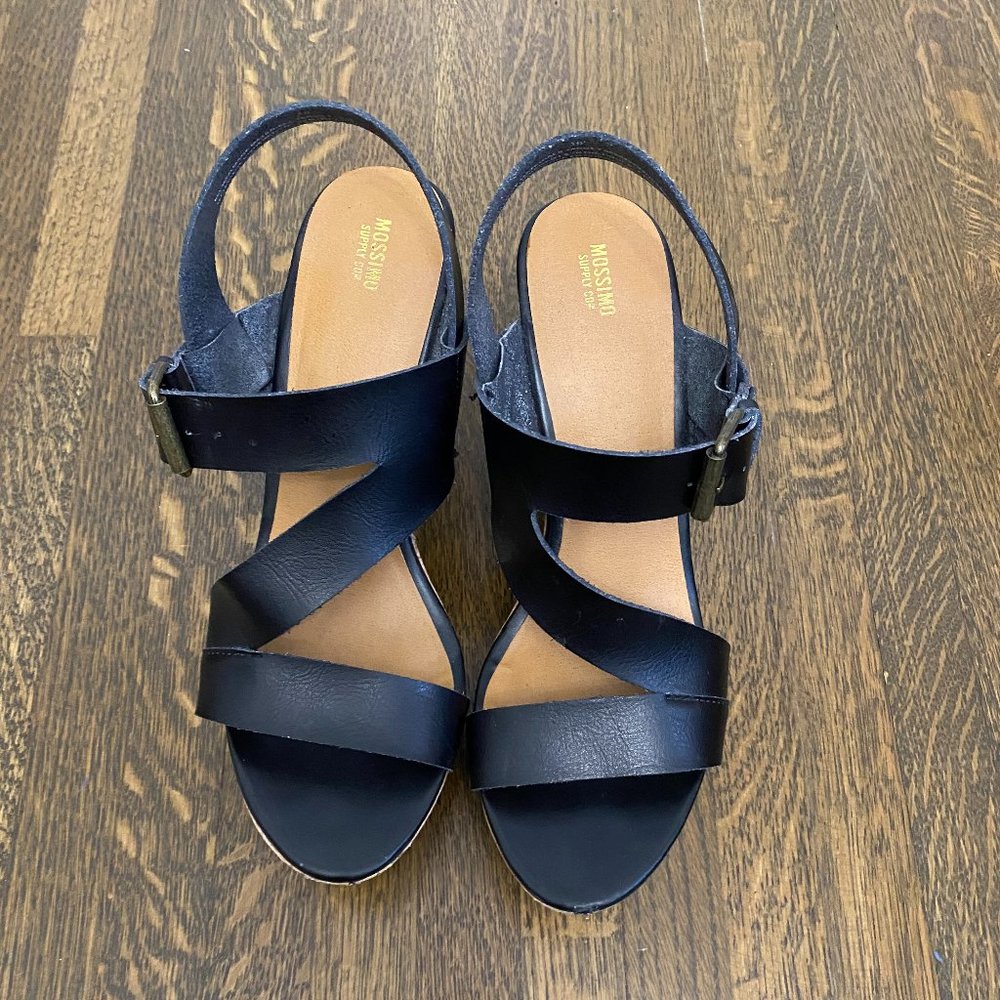 Black Wedge Sandals - Mossimo - Size 10